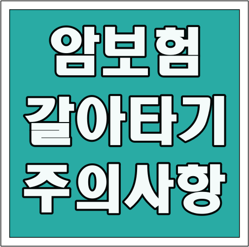 암보험 갈아타기 주의사항 글씨 썸네일