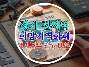 2024년 경기 전지역 또는 희망화성지역화폐 인센티브 평시 7%&#44; 특별(명절 등) 10% 병행 카드 신청방법