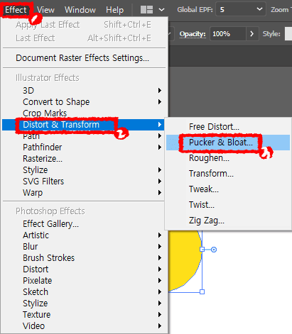 illustrator-Effect-Distort-Transform-Pucket-Bloat