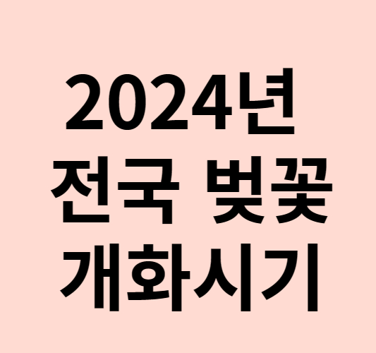 2024년 전국 벚꽃 개화시기 및 벚꽃명소 만개시기