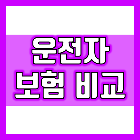  운전자보험비교 : 나에게 적합한 운전자상해보험 가입 가격과 추천 회사는?