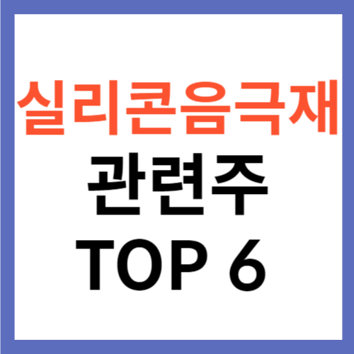 실리콘 음극재 관련주 대장주 TOP 6