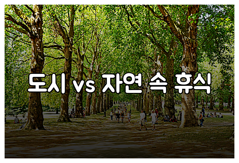 도시 vs 자연 속 휴식