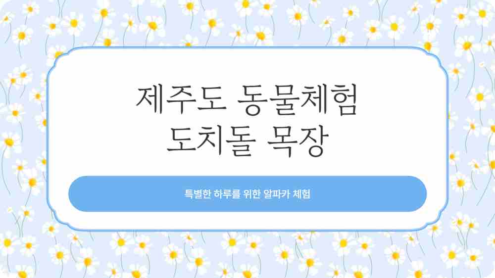 제주도 동물체험