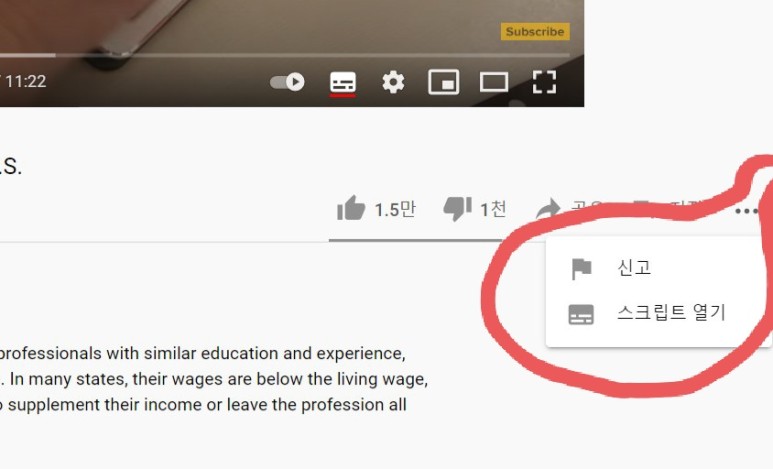 오프, 영어 자막 추출, YouTu be 자막 부팅이랑 1