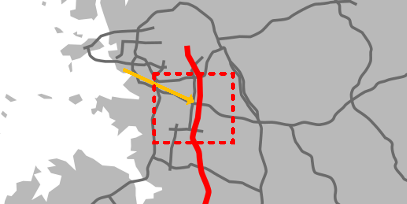 경부고속도로와-경인고속도로를-지나는-경기남부-지역-지도