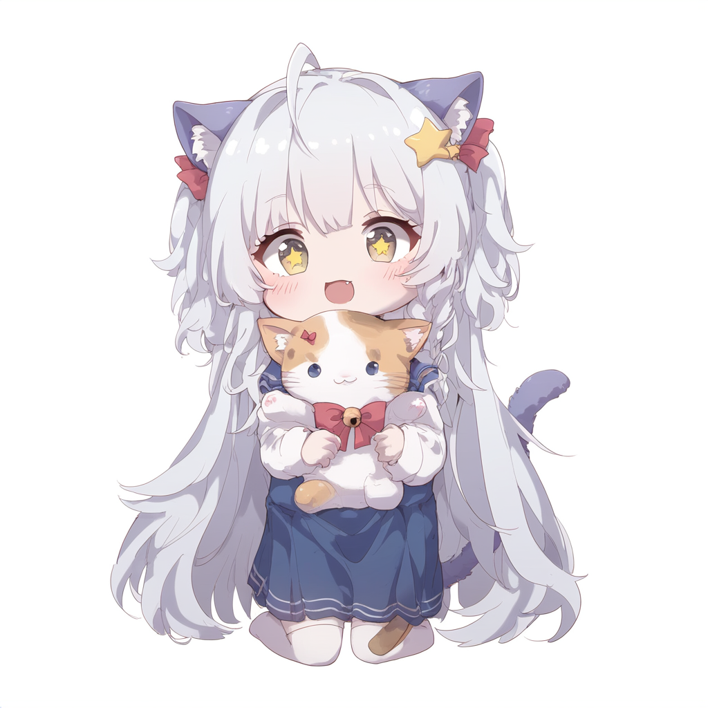 SD character and cat