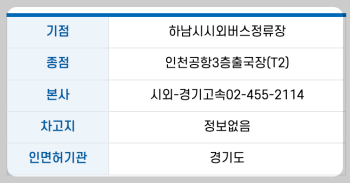 8849번 공항버스 시간표, 공항버스 8849 예매 - 노선설명 1