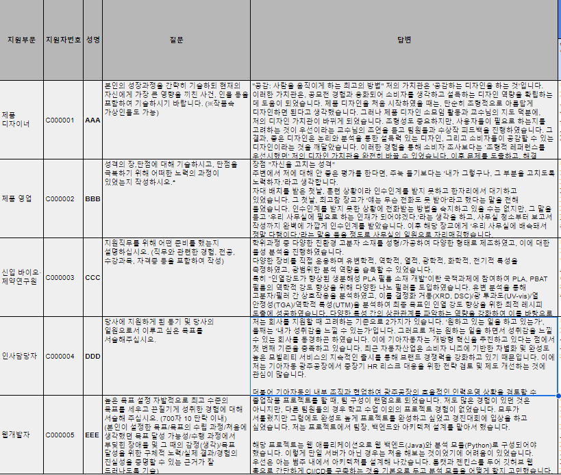 AI 기반 인사 텍스트 분석 : 자기소개서 심사 2