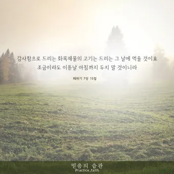 레위기 7장 제사장 묵상_5