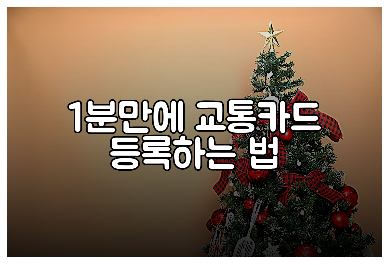 1분만에 교통카드 등록하는 법
