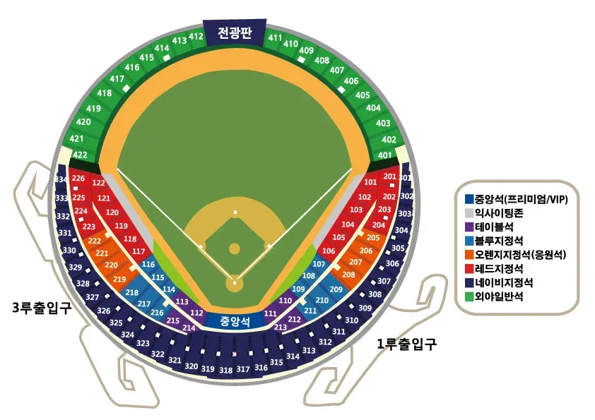 잠실야구장 좌석배치도 예매 입장료 주차장_3