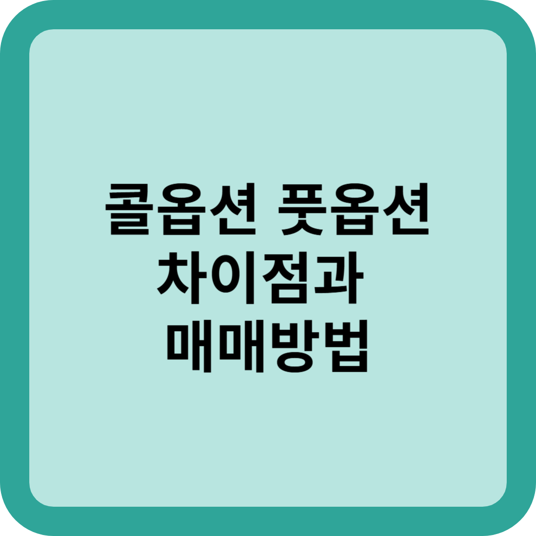 콜옵션과 풋옵션 : 차이점과 매매 방법