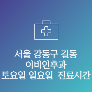 서울 강동구 길동 이비인후과 주말 토요일 일요일 문여는 병원 진료시간