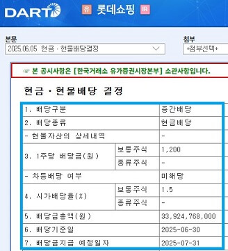 롯데쇼핑-중간배당