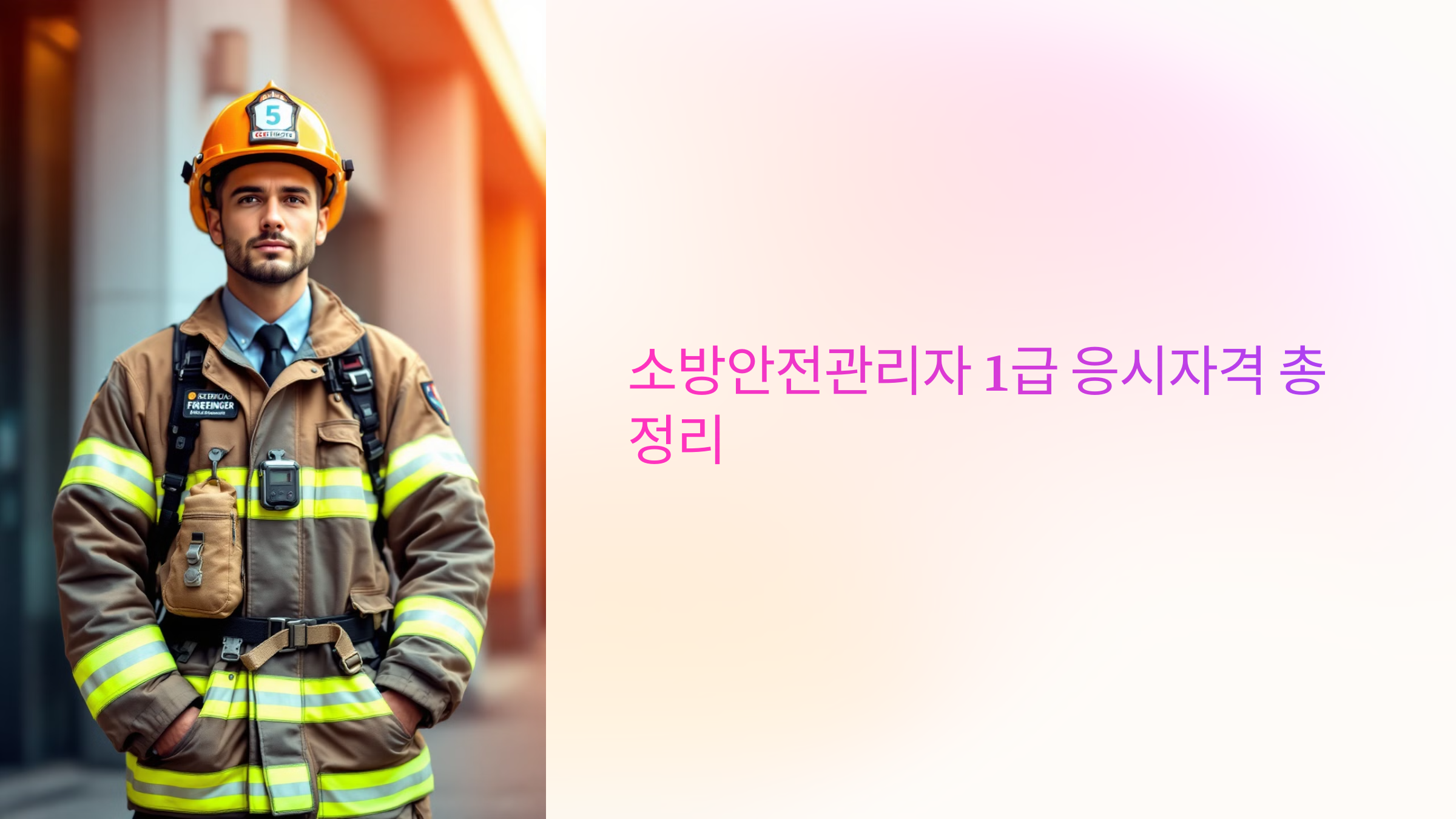 소방안전관리자 1급 응시자격 총정리