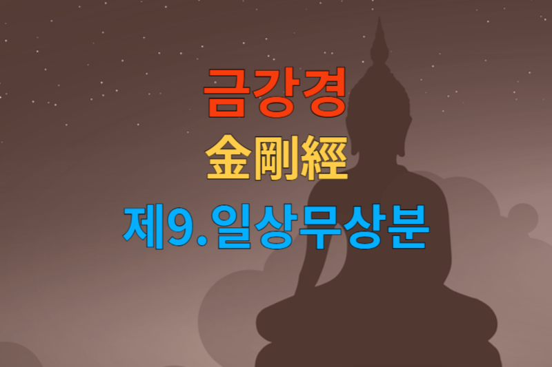 [금강경 해석] 제9 일상무상분-한문 원문/우리말 한글/해설 독송