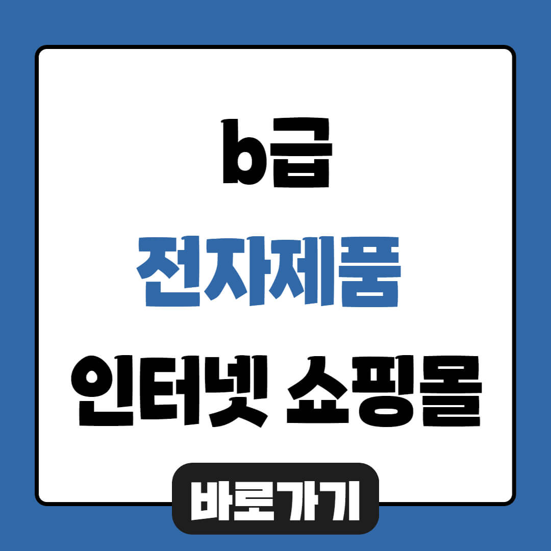 b급전자제품 인터넷 쇼핑몰