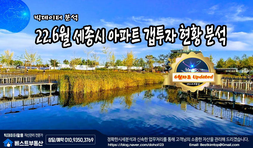  22.6월 세종시 아파트 갭투자 현황 분석!!!