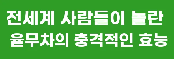 전세계 사람들이 놀란 율무차의 충격적인 효능