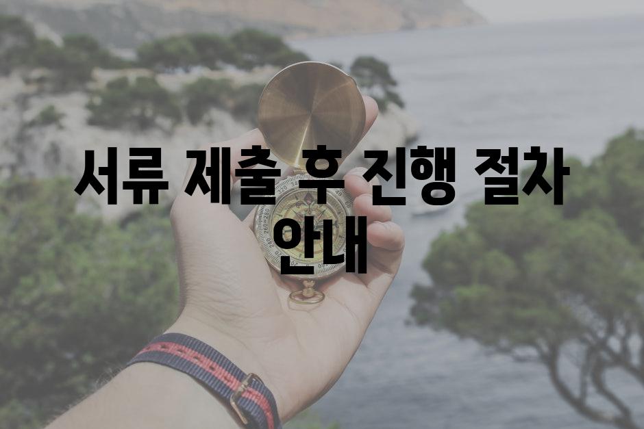 서류 제출 후 진행 절차 안내