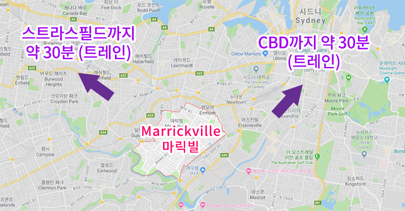 Marrickville(마릭빌) 지도