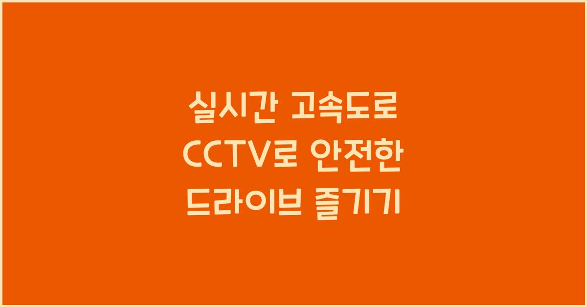 실시간 고속도로 cctv