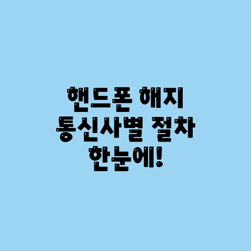 핸드폰 해지 통신사별 절차 한눈에!