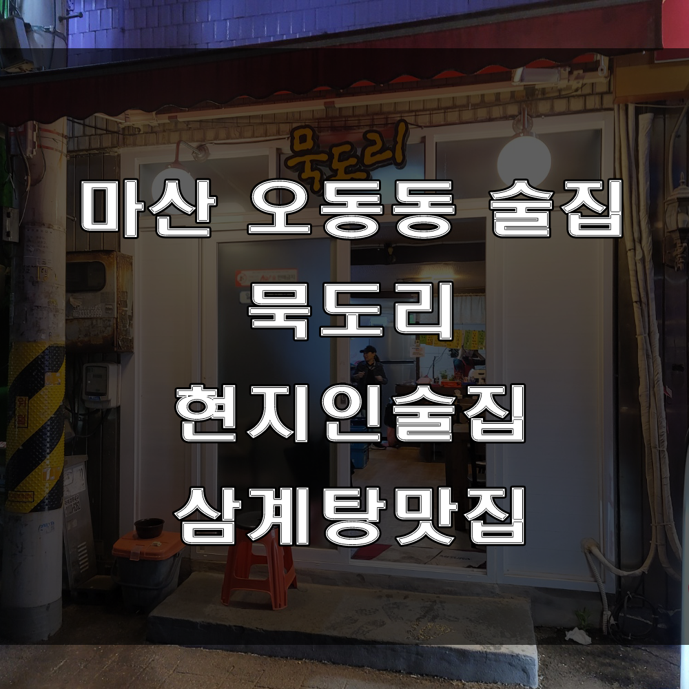  마산 오동동 술집 : 현지인 맛집, 실비집 이라고 불리는 로컬 술집, 묵도리 (feat : 삼계탕, 닭 잡채 맛집)