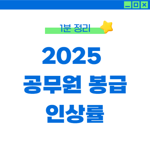 2025년 공무원 봉급 인상률