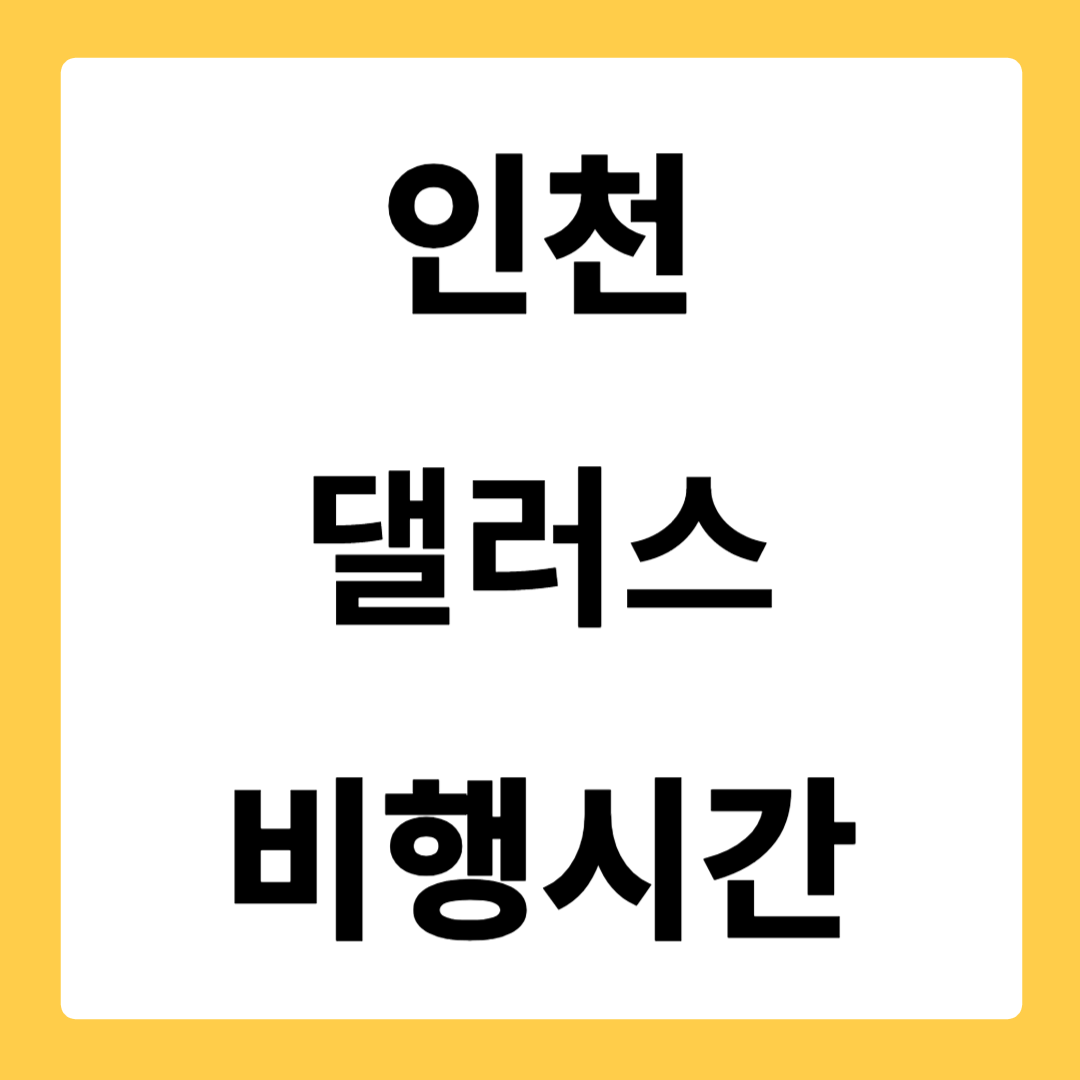 인천 댈러스포트워스 비행시간