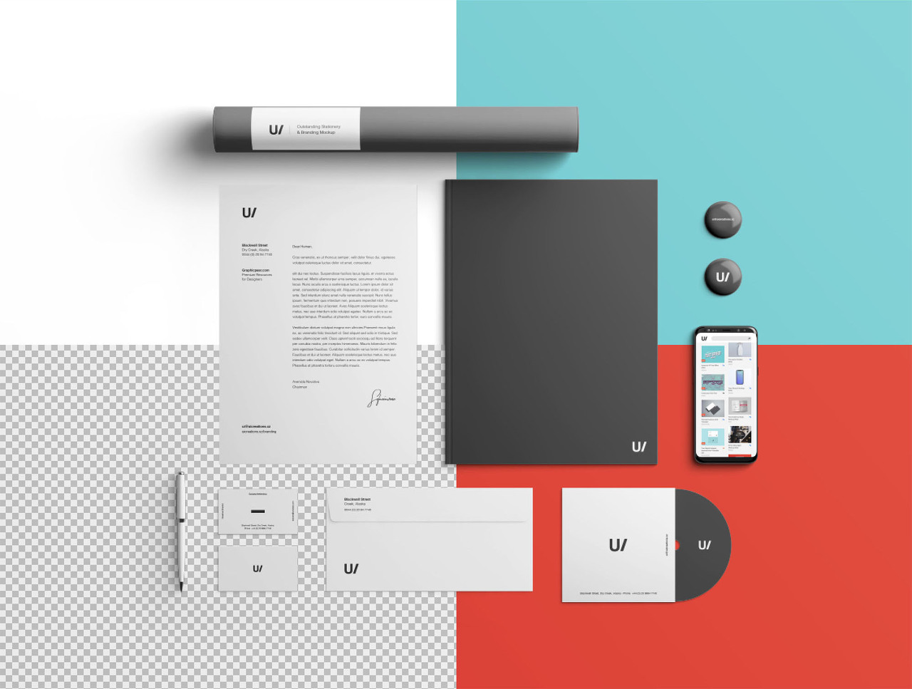 Stationery Branding & Identity Mockup &ndash; PSD(개인용지 브랜드 & 아이덴티티 목업 &ndash; PSD)