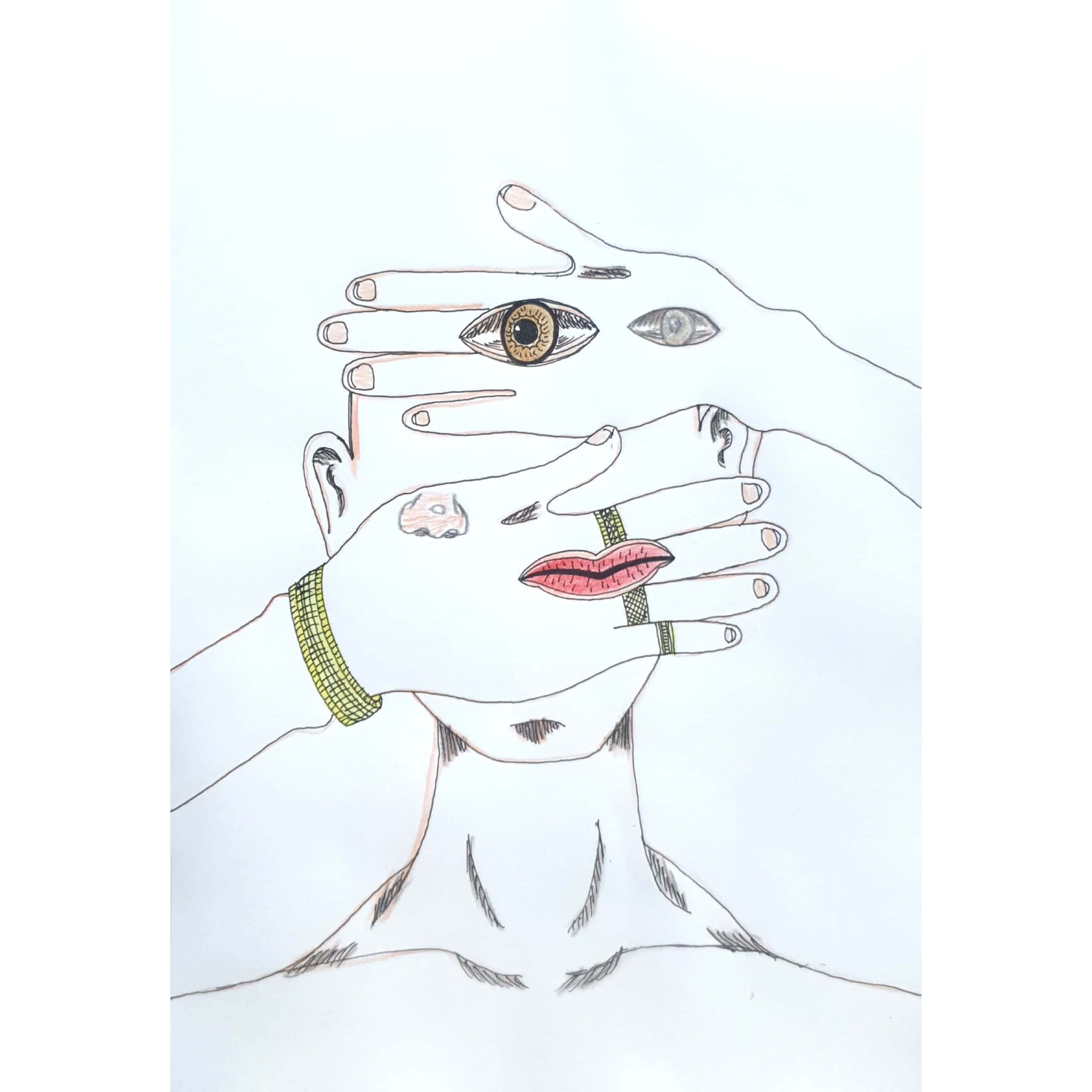  Fake Face 가짜 얼굴 / 일러스트 그림 드로잉 / 악세사리 그리기