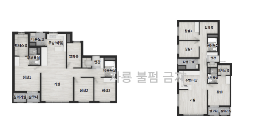 대전 갑천2블럭 트리풀시티 엘리프 평면도 84