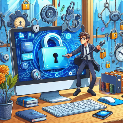 IT 전문가가 보안 시스템을 점검하는 모습