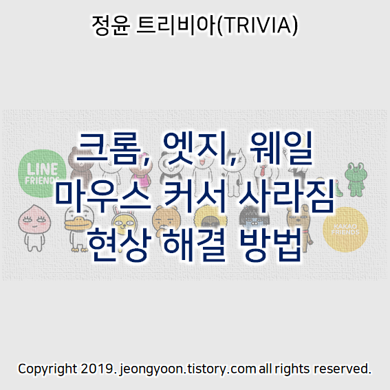  크롬, 엣지 마우스 커서 사라짐 현상 해결 방법