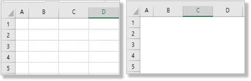 눈금선 사용, 미사용