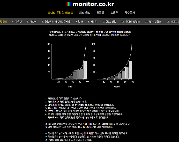 명암비 관련 테스트 하기