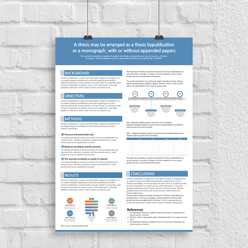  학술 포스터ppt 템플릿 B1 사이즈(72.8 x 103cm)졸업 캡스톤디자인포스터 양식 Academic or Research Poster template Scientific Poster Template in Powerpoint
