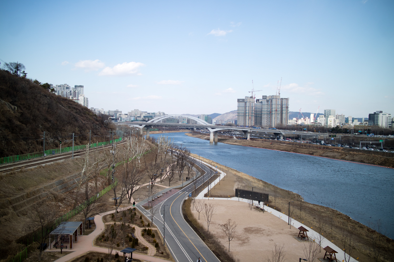 응봉산 개나리 사진 촬영 포인트 용비교