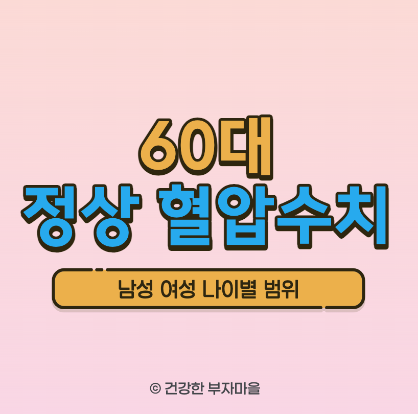 60대 정상 혈압수치