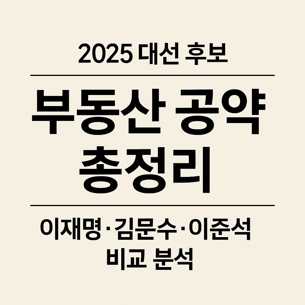 2025 대선 후보 부동산 공약 총정리｜이재명·김문수·이준석 비교 분석