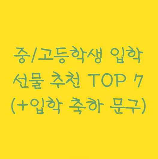 중학생 입학선물 & 고등학생 입학선물 추천 TOP 7 (+ 입학 축하 문구)