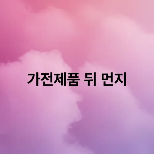 가전제품 뒤 먼지