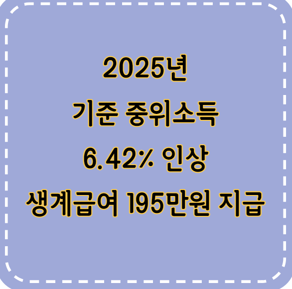 2025년 기준 중위소득 6.42% 인상