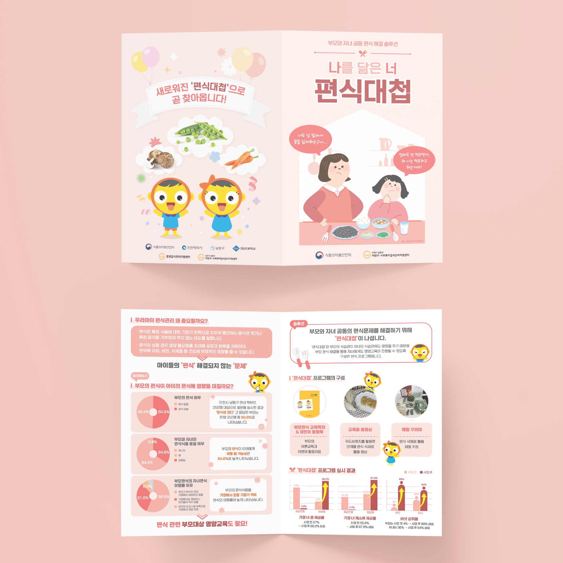  인천시 남동구 어린이 사회복지급식관리지원센터 리플렛 디자인 제작