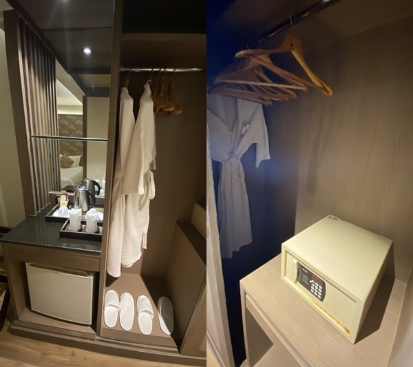 호텔 룸 냉장고 및 옷장