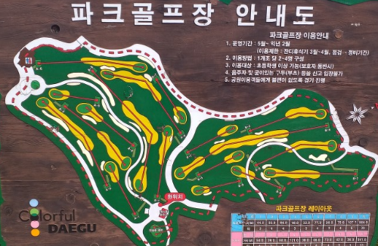 파크골프 총정리 (Part Golf 정의, 규칙, 준비물, 회비, 골프채 가격, 동호회 시작 방법) 파크골프장 안내도
