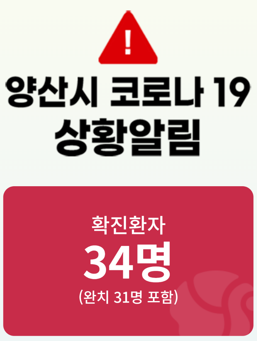 양산시 34번 코로나19 확진자 발생 동선은?