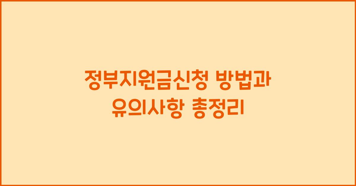 정부지원금신청